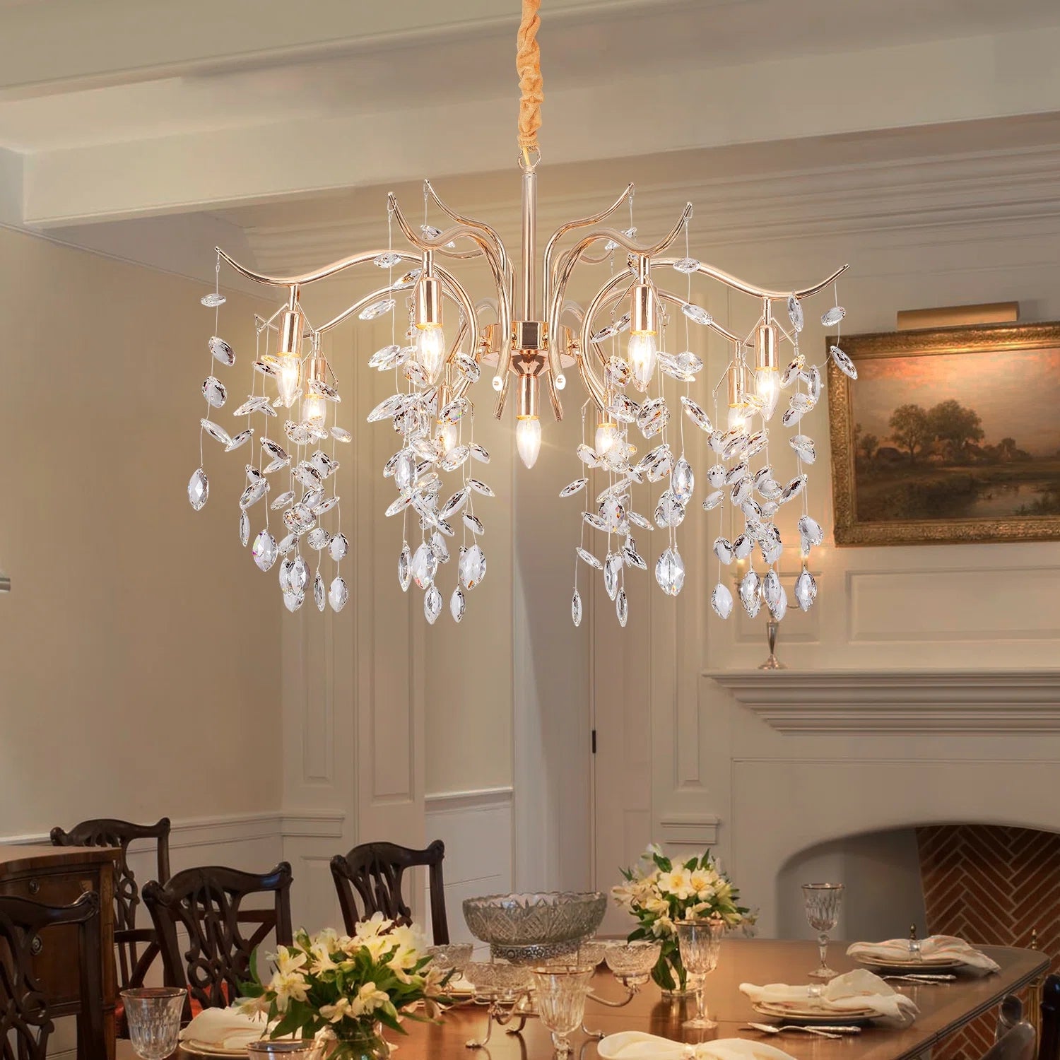 Chandelier with 2025 gold accents