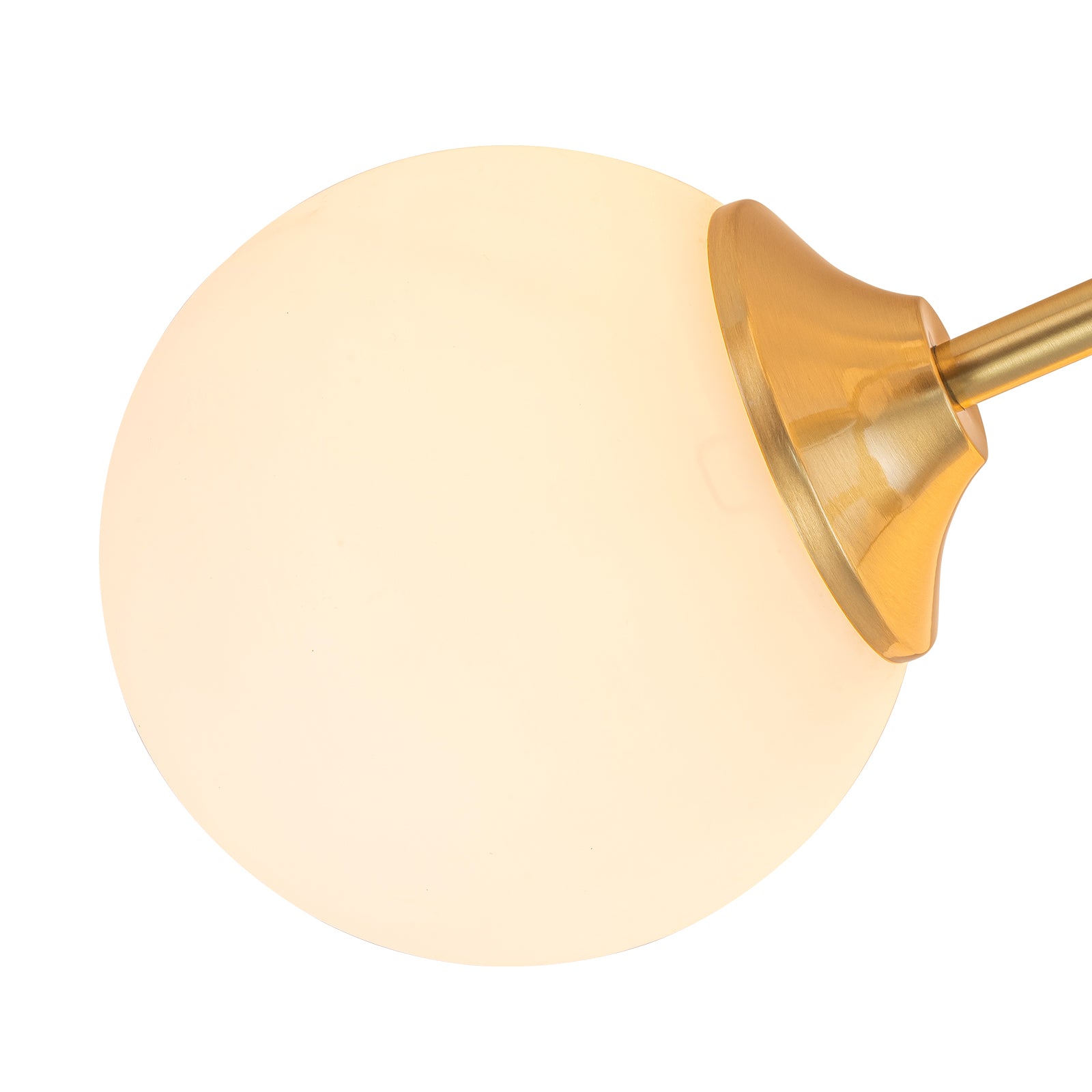 Glowlings 9/15-flammige moderne große Sputnik-Leuchte aus Messing mit Opalglas, halbbündige Montage