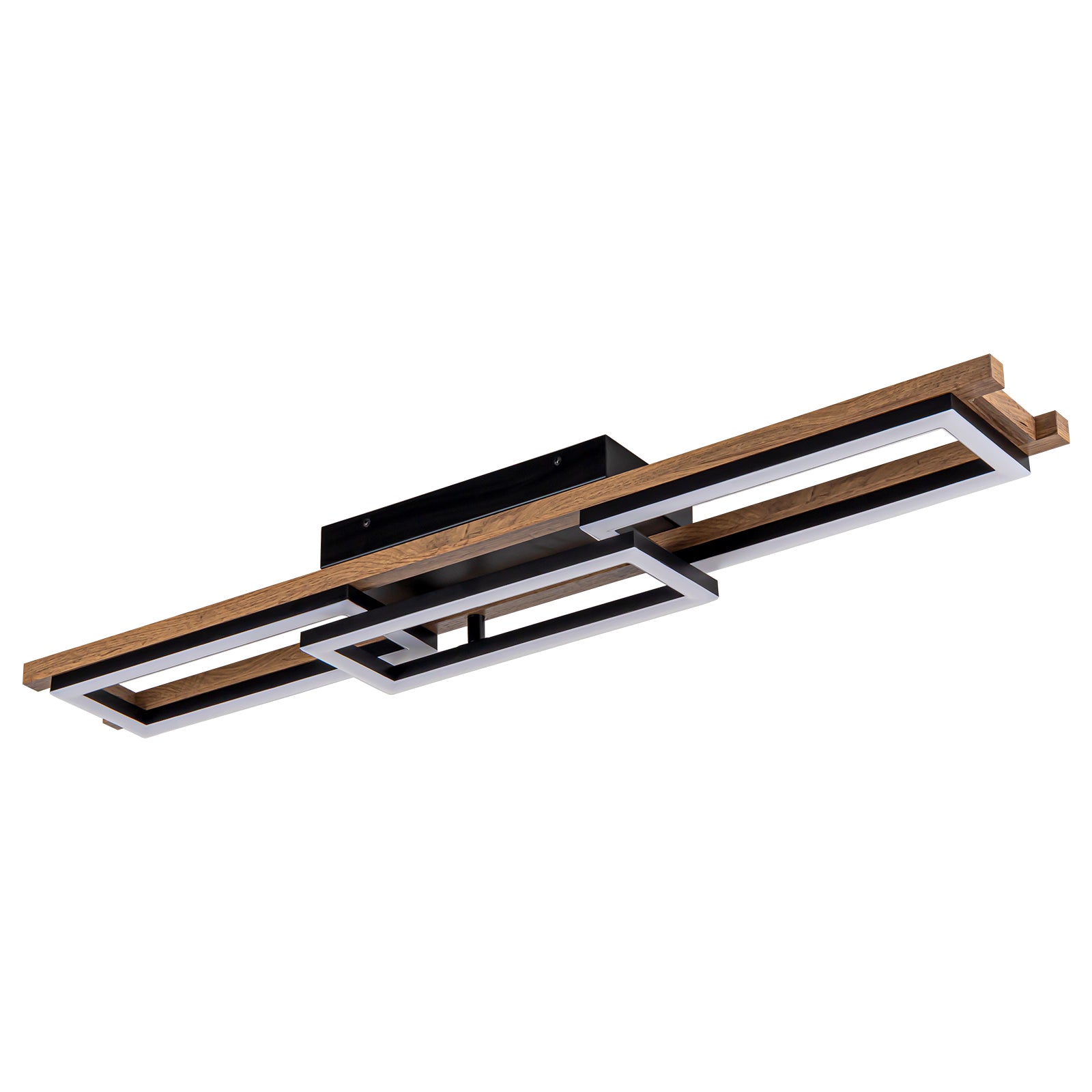 Glowlings Farmhouse 3-Licht 40"Breite Integrierte Rechteck Holz LED Unterputz