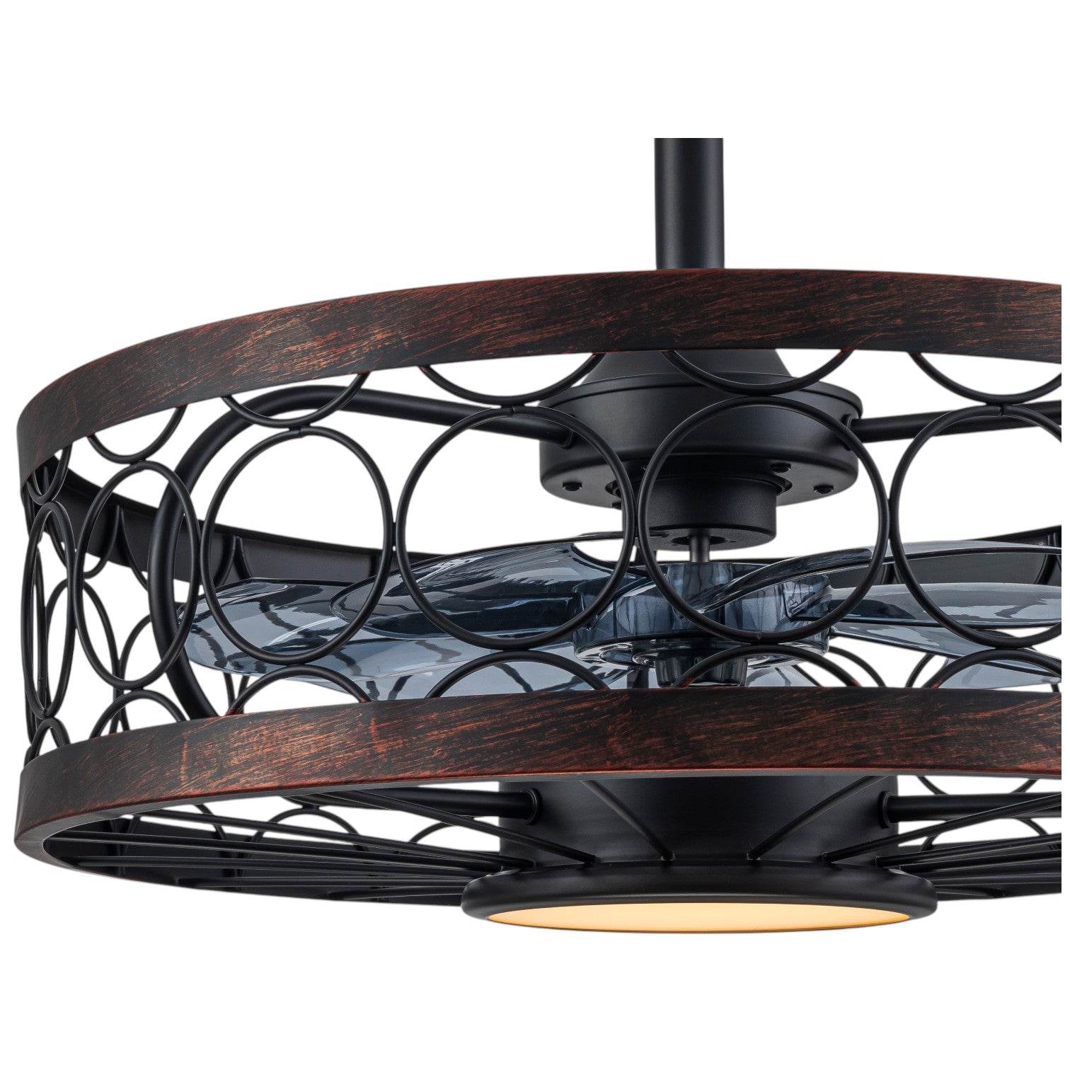 Glowlings 1-Light Industrial 20''Wide Black Caged LED 3CCT Indoor Ceiling Fan with Light