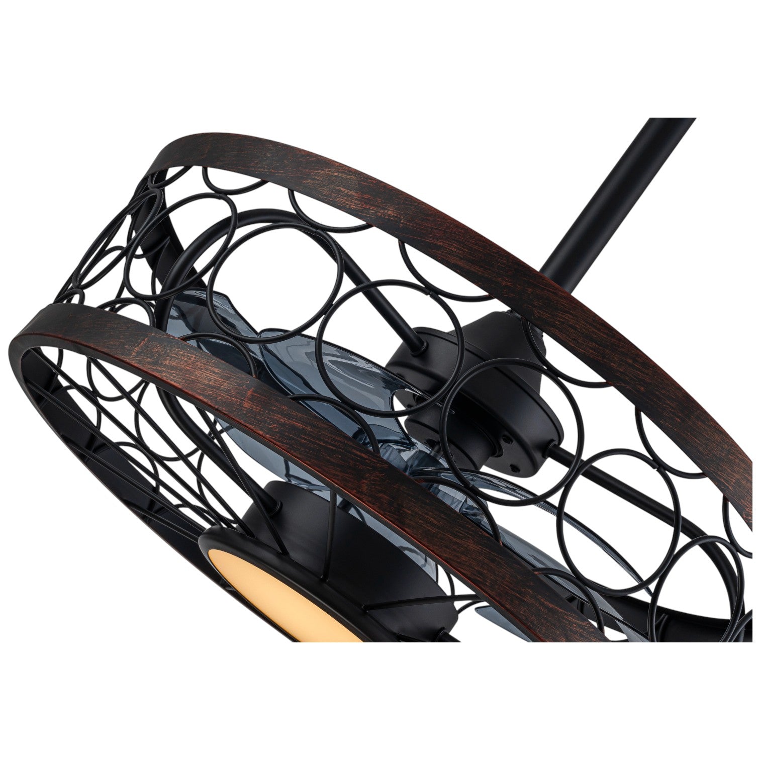 Glowlings 1-Light Industrial 20''Wide Black Caged LED 3CCT Indoor Ceiling Fan with Light