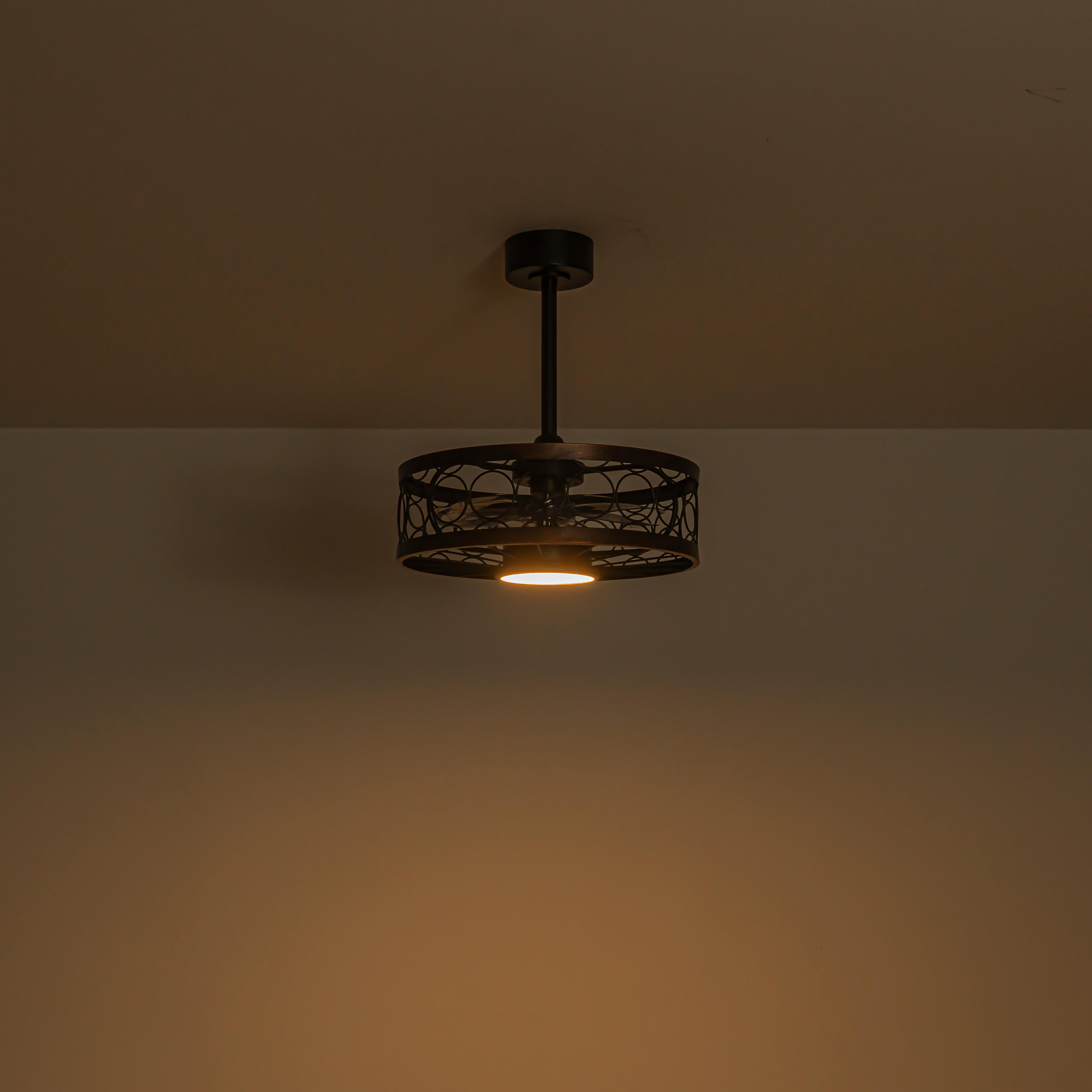 Glowlings 1-Light Industrial 20''Wide Black Caged LED 3CCT Indoor Ceiling Fan with Light