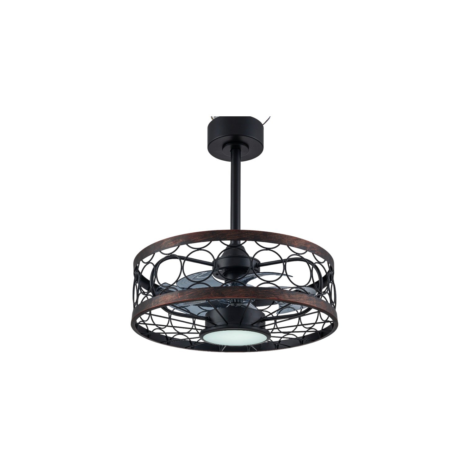 Glowlings 1-Light Industrial 20''Wide Black Caged LED 3CCT Indoor Ceiling Fan with Light