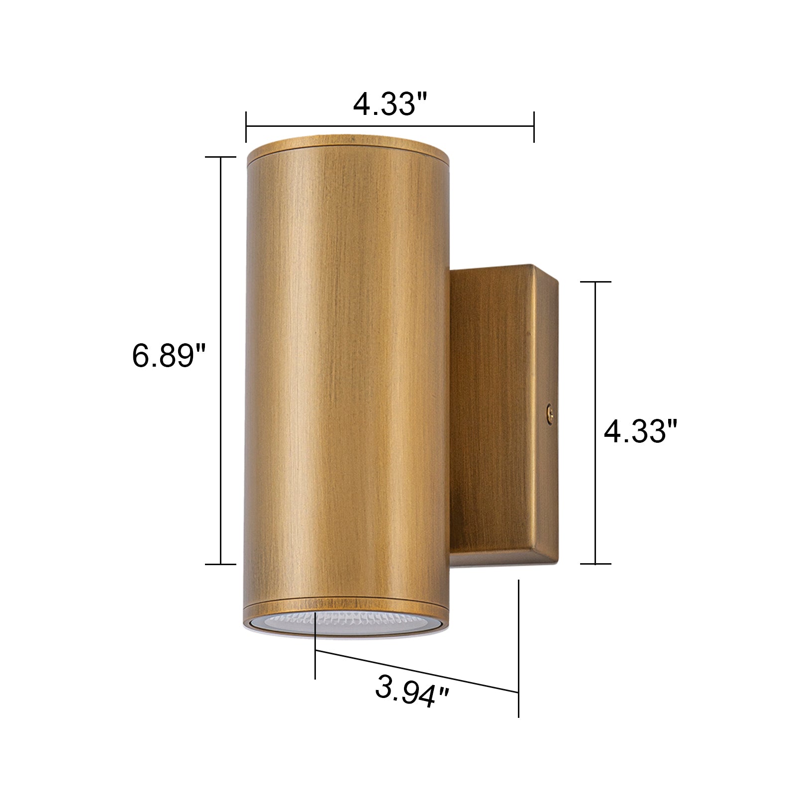 Glowlings 2-Light Modern LED Outdoor Cylinder Armed Wall Sconce