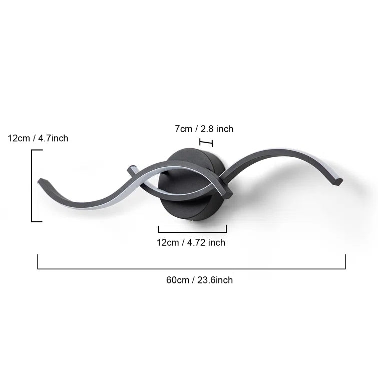 Glowlings Moderne 2-Licht Curve Kreuzung Dimmbare LED Eitelkeit Licht Für Badezimmer