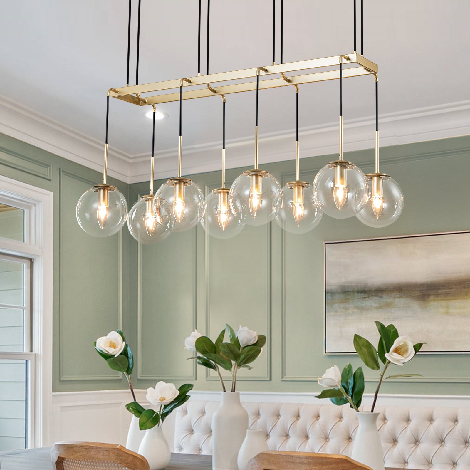 Mid century globe 2025 chandelier