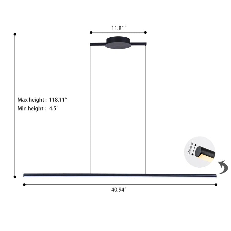 Glowlings 1-flammige minimalistische, verstellbare, dimmbare lineare LED-Pendelleuchte