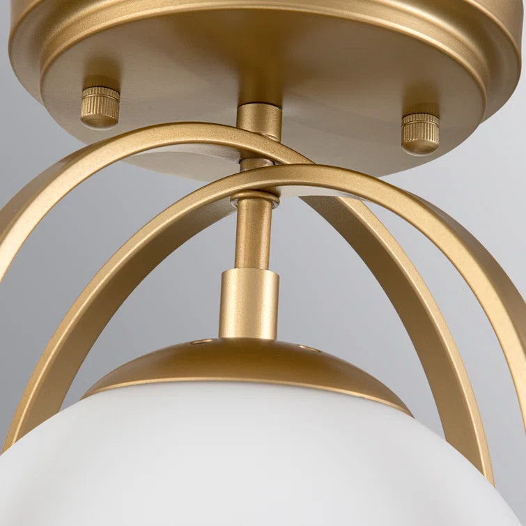 Glowlings Modren Single Opal Class Light Globe Semi Flush Mount Deckenleuchte