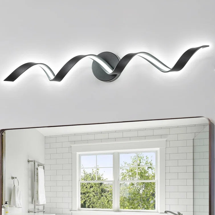 Glowlings Modern Single Light Dimmable Spiral LED Vanity Light for Bathroom Living Room Hallway