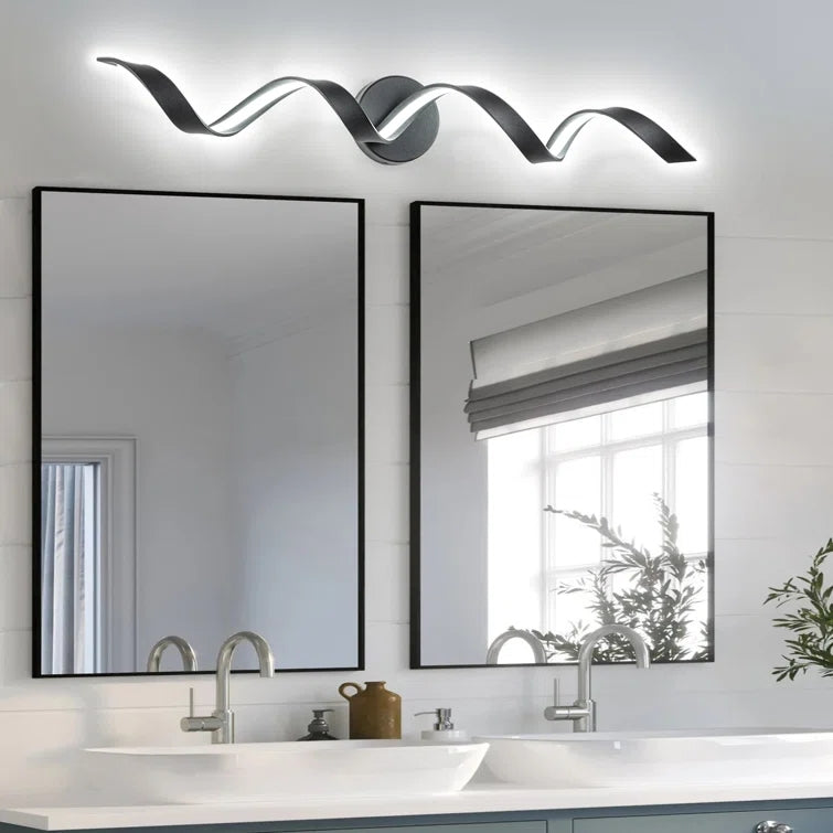 Glowlings Modern Single Light Dimmable Spiral LED Vanity Light for Bathroom Living Room Hallway