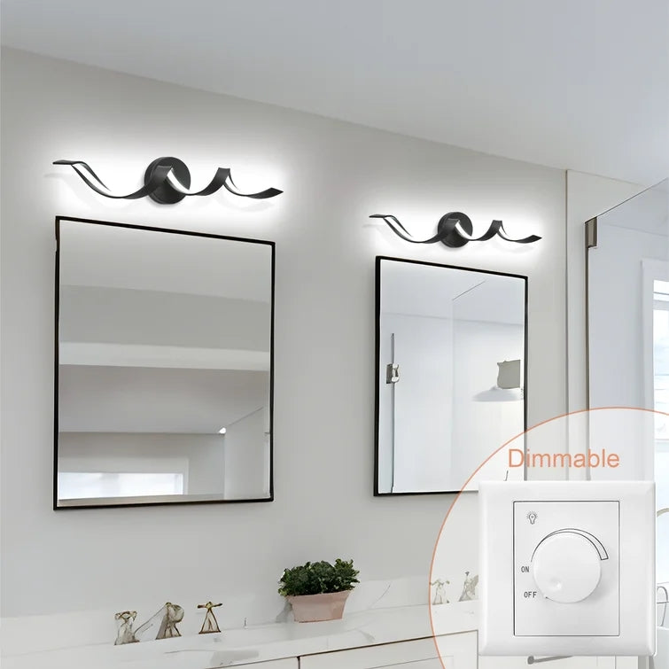 Glowlings Moderne Einzelleuchte, dimmbares Spiraldesign, LED-Waschtischleuchte für Badezimmer, Wohnzimmer, Flur