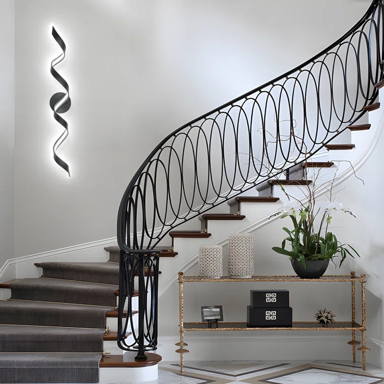 Glowlings Modern Single Light Dimmable Spiral LED Vanity Light for Bathroom Living Room Hallway