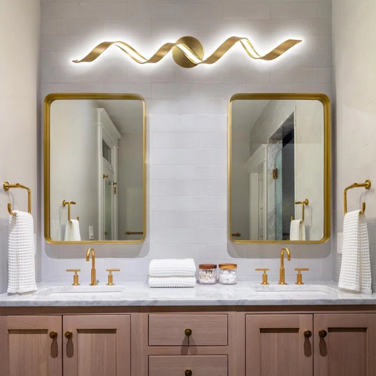 Glowlings Modern Single Light Dimmable Spiral LED Vanity Light for Bathroom Living Room Hallway