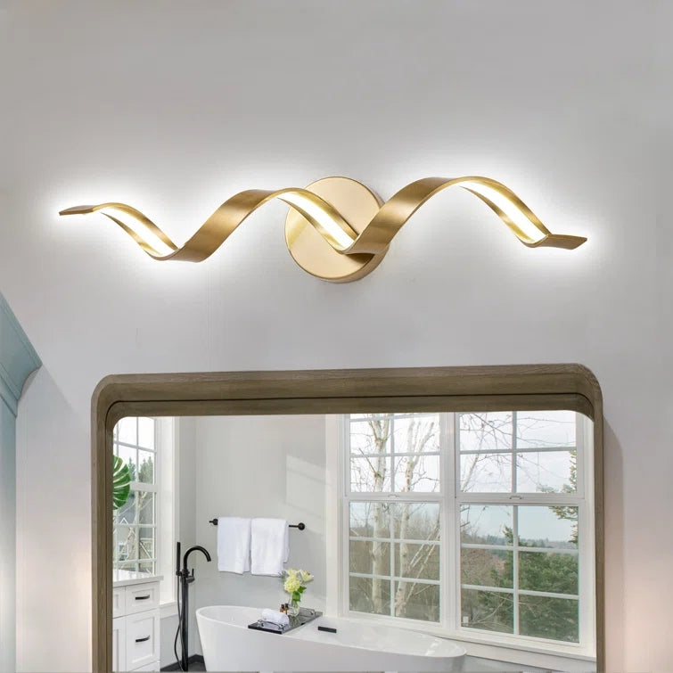 Glowlings Moderne Einzelleuchte, dimmbares Spiraldesign, LED-Waschtischleuchte für Badezimmer, Wohnzimmer, Flur