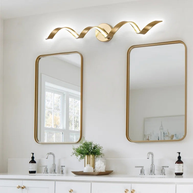 Glowlings Modern Single Light Dimmable Spiral LED Vanity Light for Bathroom Living Room Hallway