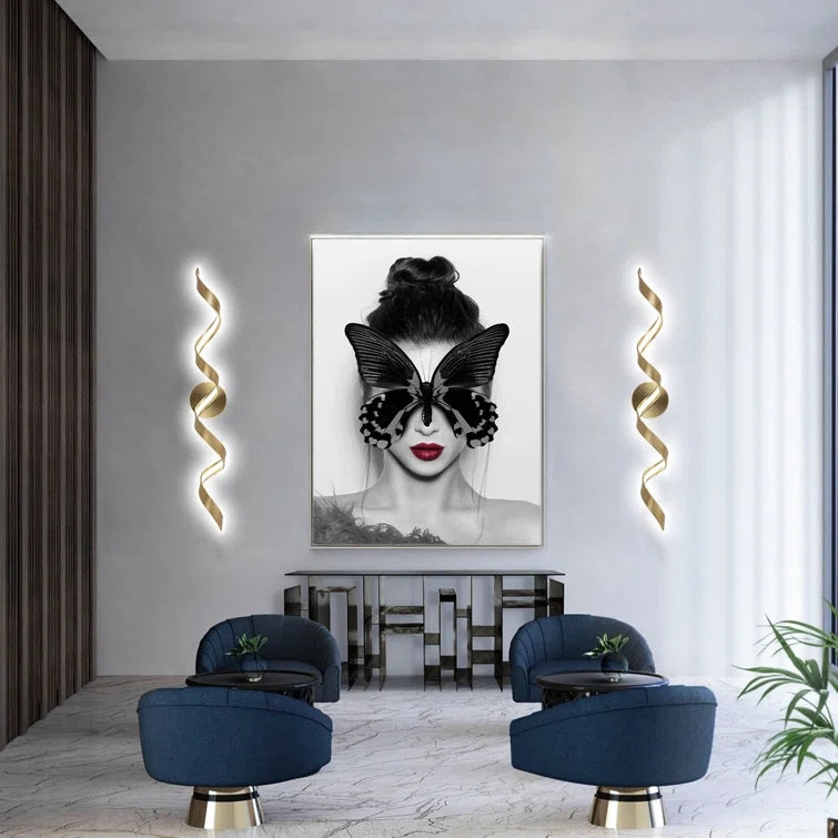 Glowlings Modern Single Light Dimmable Spiral LED Vanity Light for Bathroom Living Room Hallway
