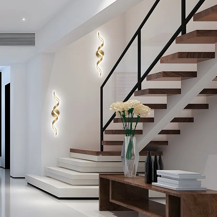 Glowlings Moderne Einzelleuchte, dimmbares Spiraldesign, LED-Waschtischleuchte für Badezimmer, Wohnzimmer, Flur