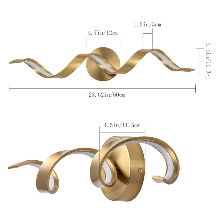 Glowlings Moderne Einzelleuchte, dimmbares Spiraldesign, LED-Waschtischleuchte für Badezimmer, Wohnzimmer, Flur