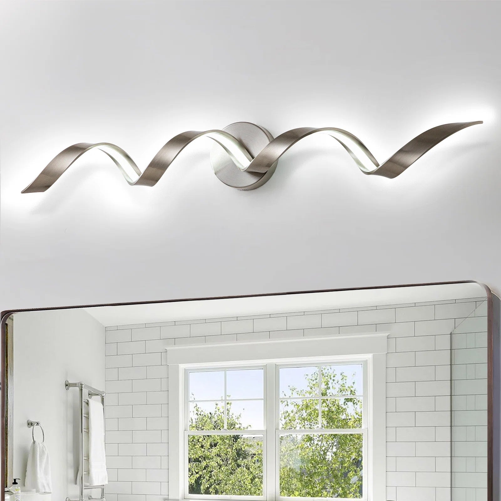 Glowlings Modern Single Light Dimmable Spiral LED Vanity Light for Bathroom Living Room Hallway