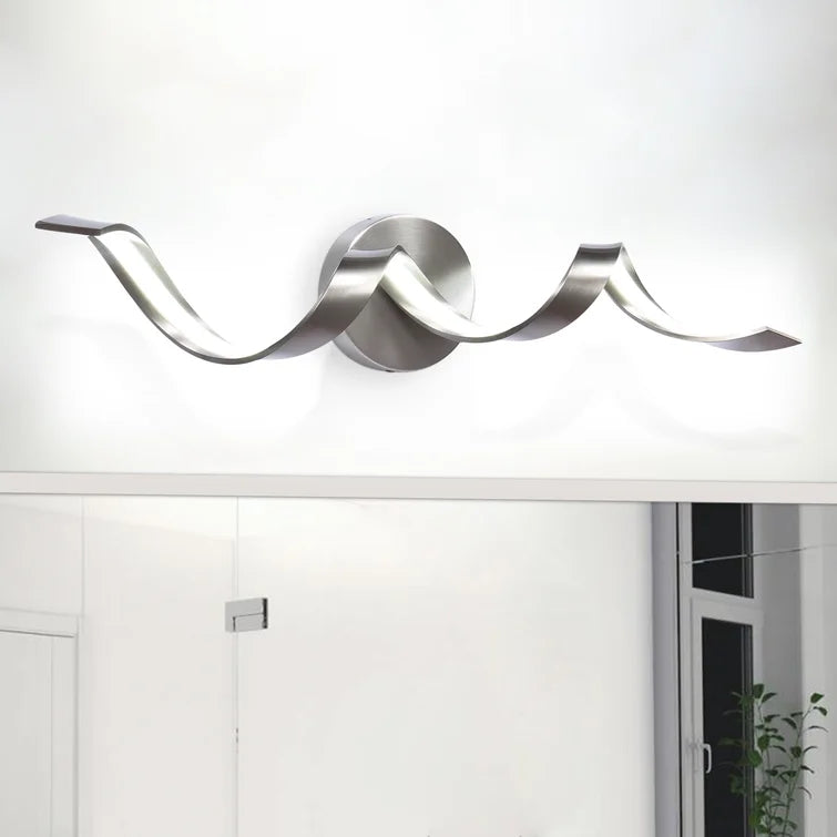 Glowlings Moderne Einzelleuchte, dimmbares Spiraldesign, LED-Waschtischleuchte für Badezimmer, Wohnzimmer, Flur