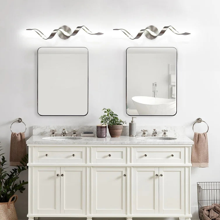 Glowlings Moderne Einzelleuchte, dimmbares Spiraldesign, LED-Waschtischleuchte für Badezimmer, Wohnzimmer, Flur