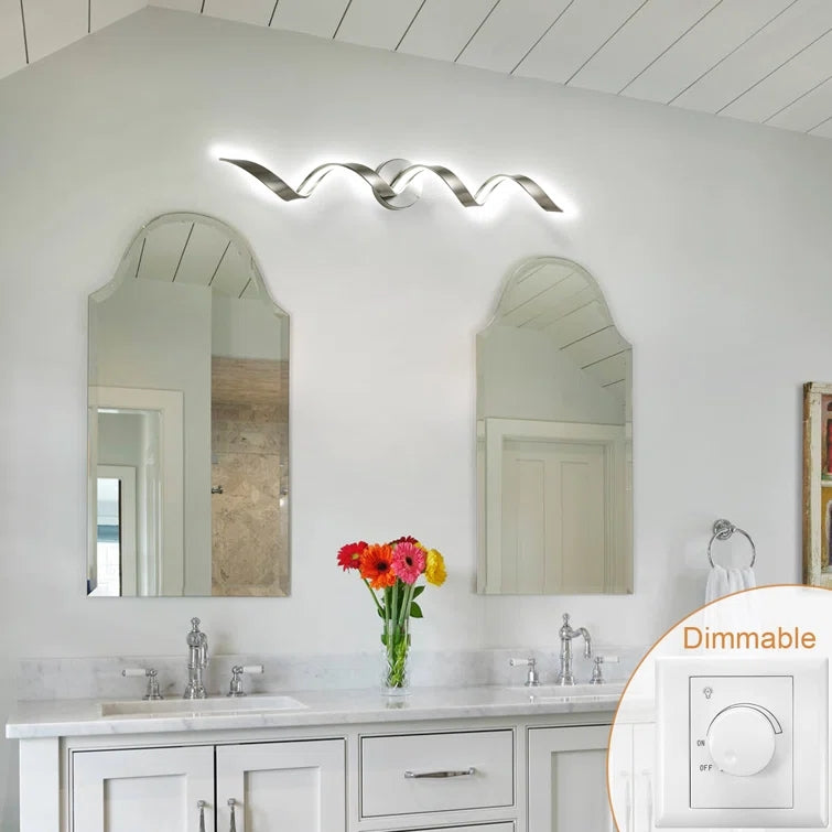 Glowlings Modern Single Light Dimmable Spiral LED Vanity Light for Bathroom Living Room Hallway