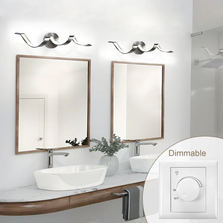 Glowlings Moderne Einzelleuchte, dimmbares Spiraldesign, LED-Waschtischleuchte für Badezimmer, Wohnzimmer, Flur
