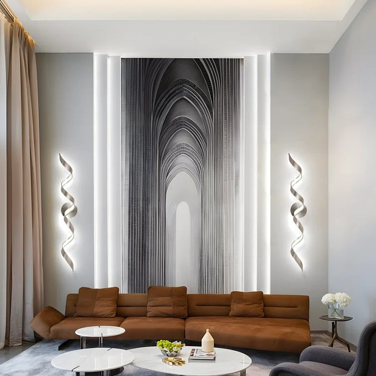 Glowlings Modern Single Light Dimmable Spiral LED Vanity Light for Bathroom Living Room Hallway