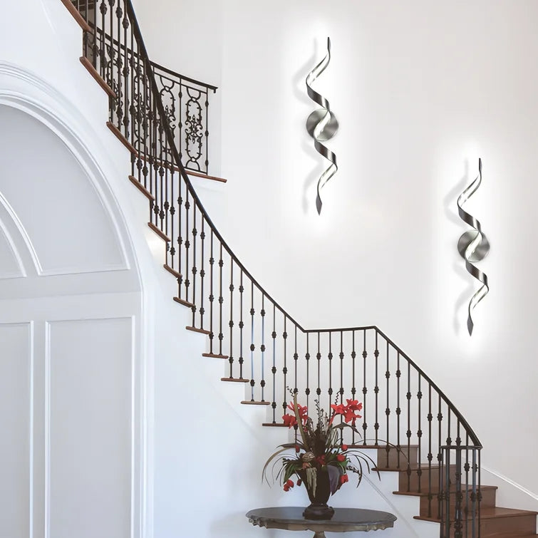 Glowlings Moderne Einzelleuchte, dimmbares Spiraldesign, LED-Waschtischleuchte für Badezimmer, Wohnzimmer, Flur