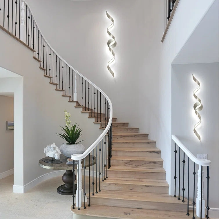 Glowlings Modern Single Light Dimmable Spiral LED Vanity Light for Bathroom Living Room Hallway
