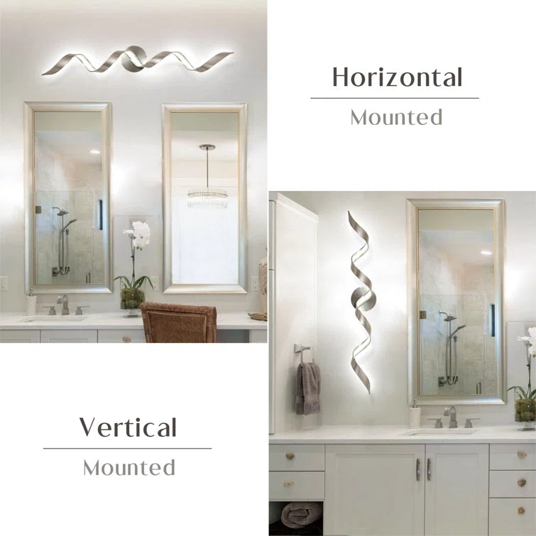 Glowlings Modern Single Light Dimmable Spiral LED Vanity Light for Bathroom Living Room Hallway