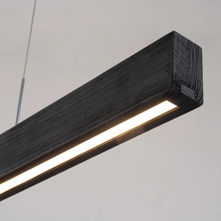 Glowlings 1-flammige minimalistische 41'' breite lineare LED-Holz-Pendelleuchte, Inselleuchte