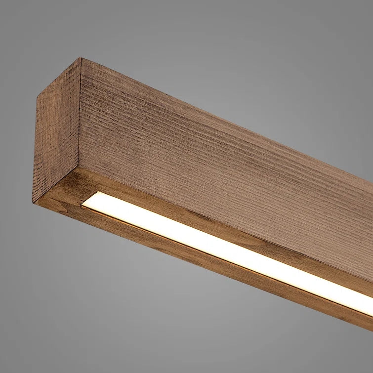 Glowlings 1-flammige minimalistische 41'' breite lineare LED-Holz-Pendelleuchte, Inselleuchte