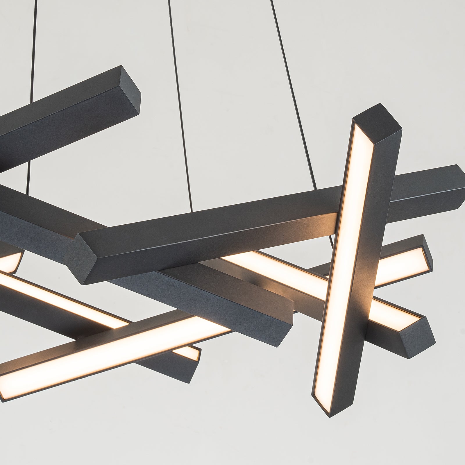 Glowlings 10-Light 30"Wide Modern Chaos Crossed Linear Integrated LED Chandelier