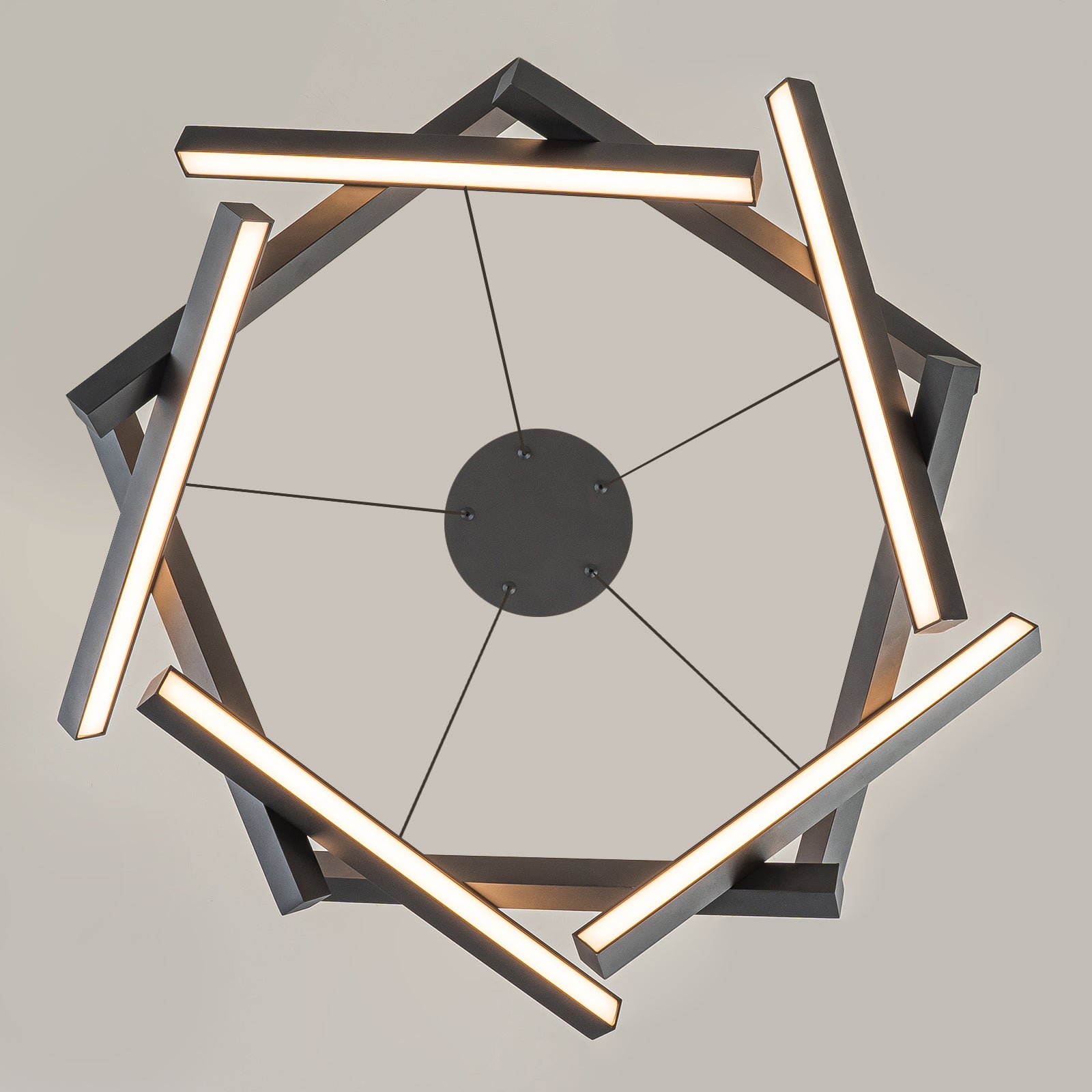 Glowlings 10-Light 30"Wide Modern Chaos Crossed Linear Integrated LED Chandelier