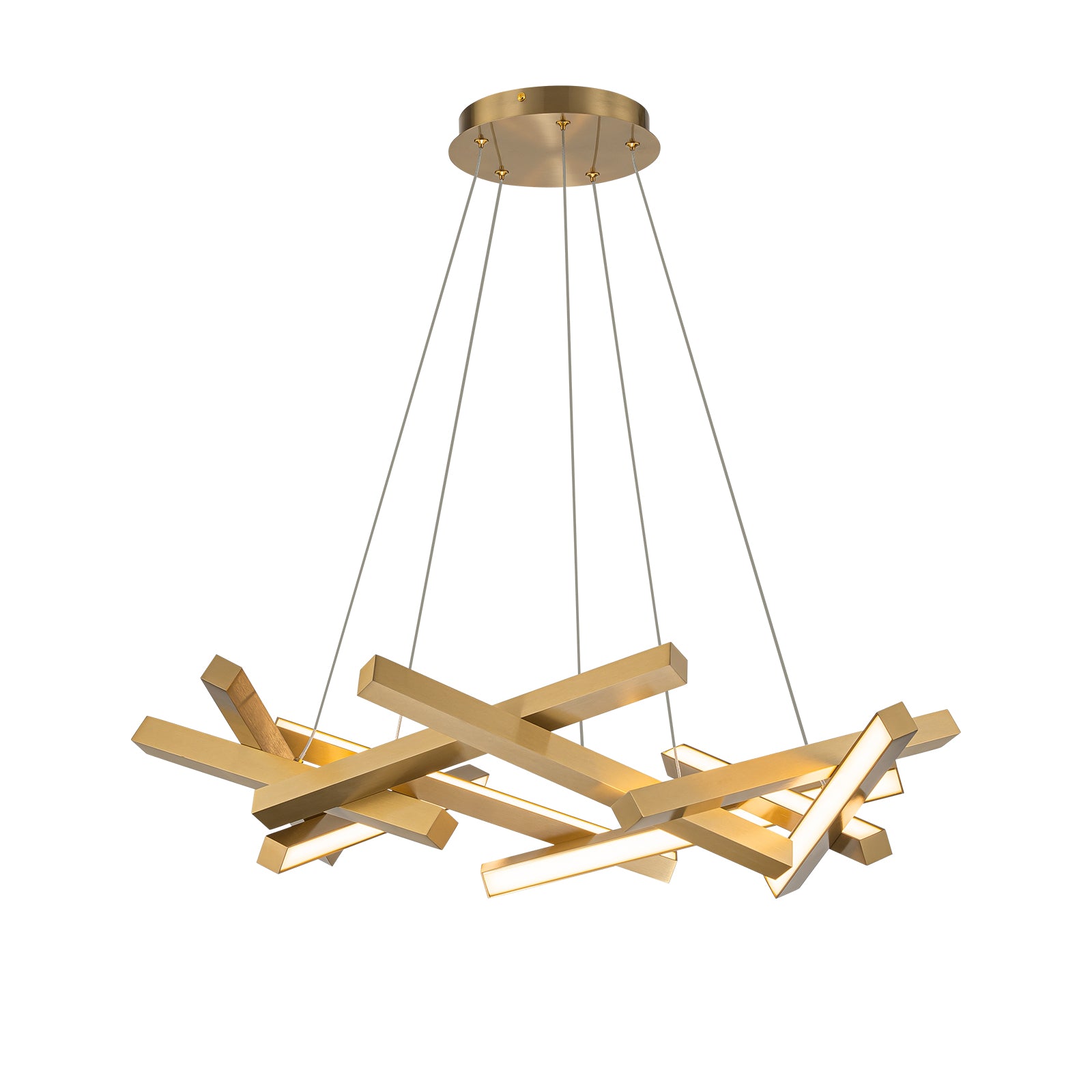 Glowlings 10-Light 30"Wide Modern Chaos Crossed Linear Integrated LED Chandelier