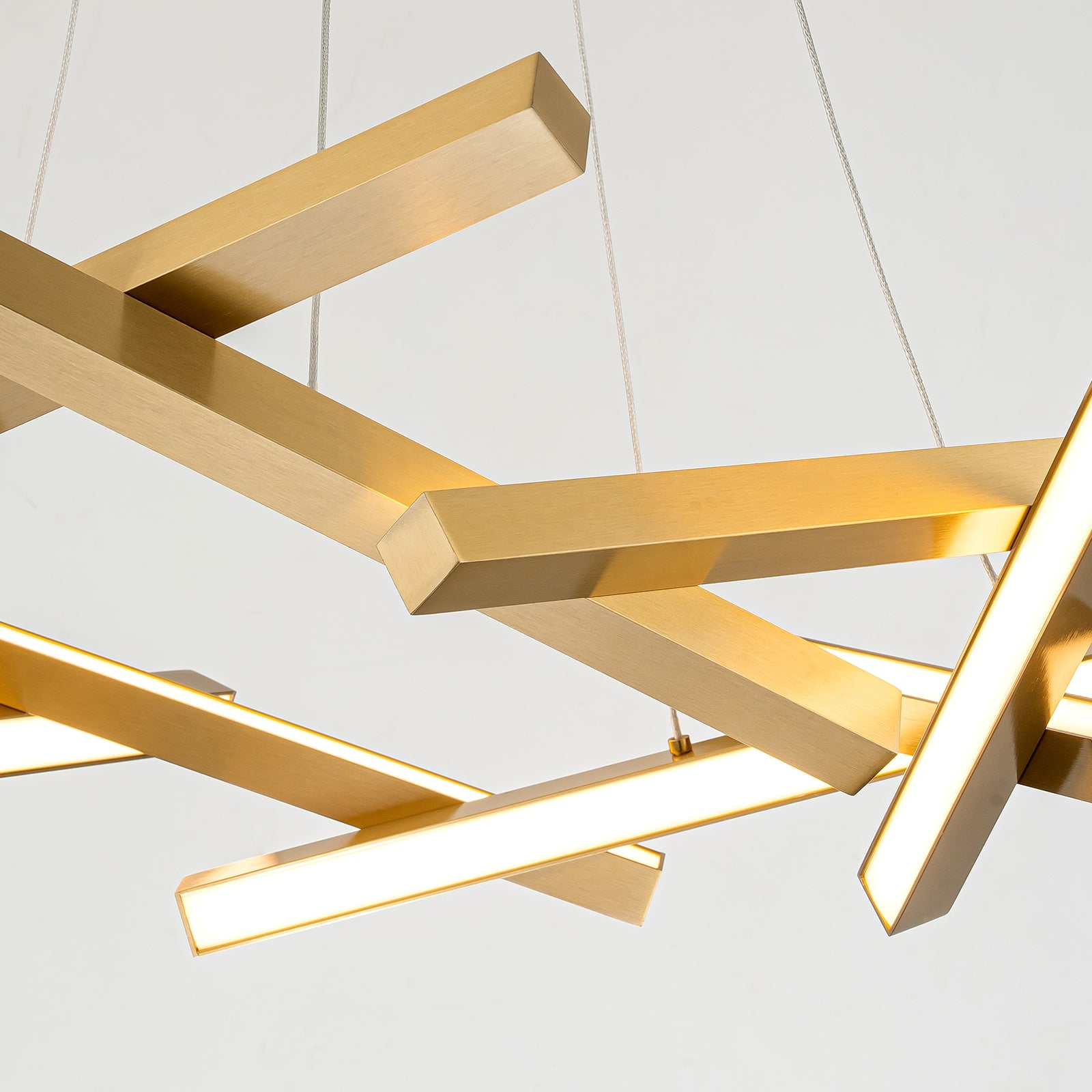 Glowlings 10-Light 30"Wide Modern Chaos Crossed Linear Integrated LED Chandelier