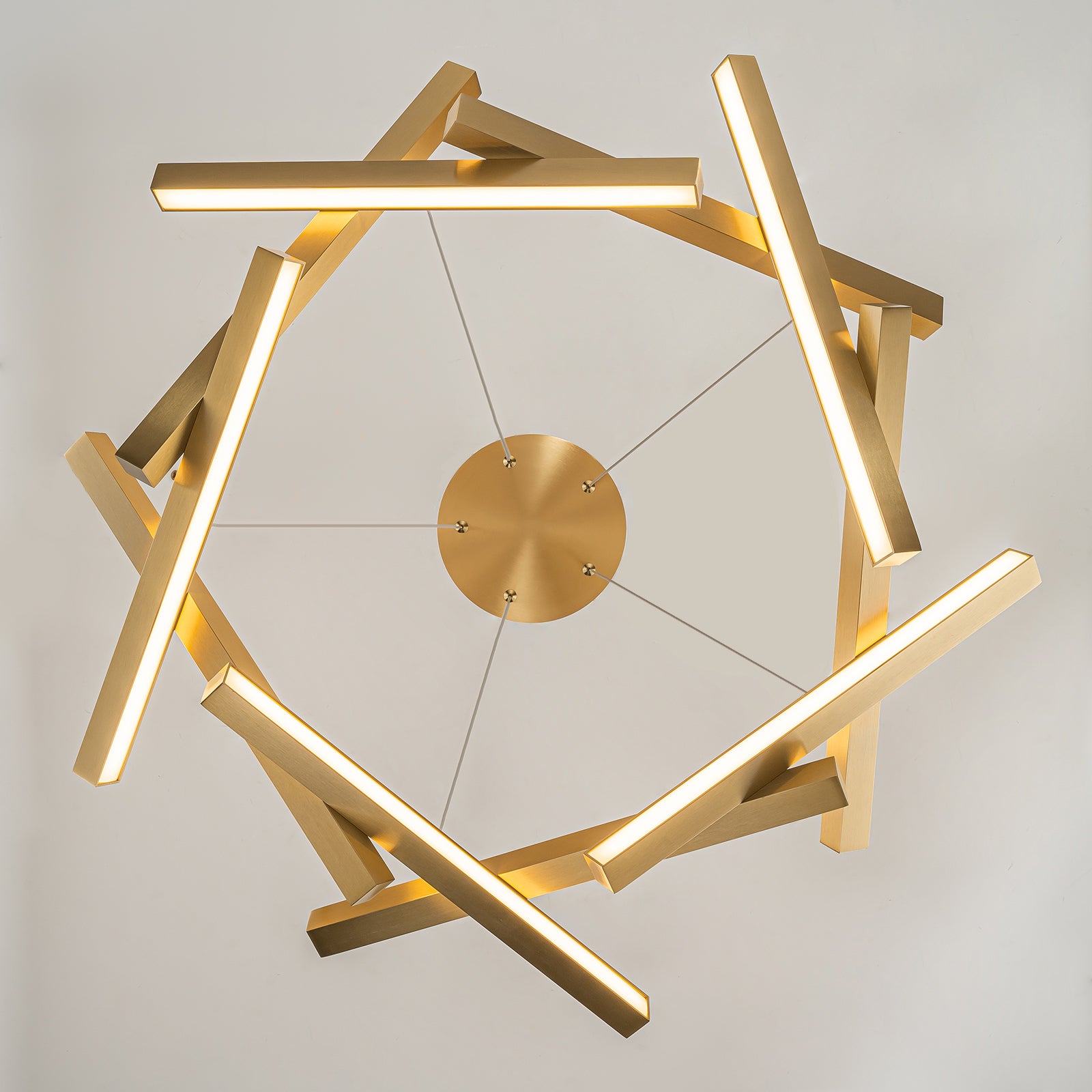 Glowlings 10-Light 30"Wide Modern Chaos Crossed Linear Integrated LED Chandelier