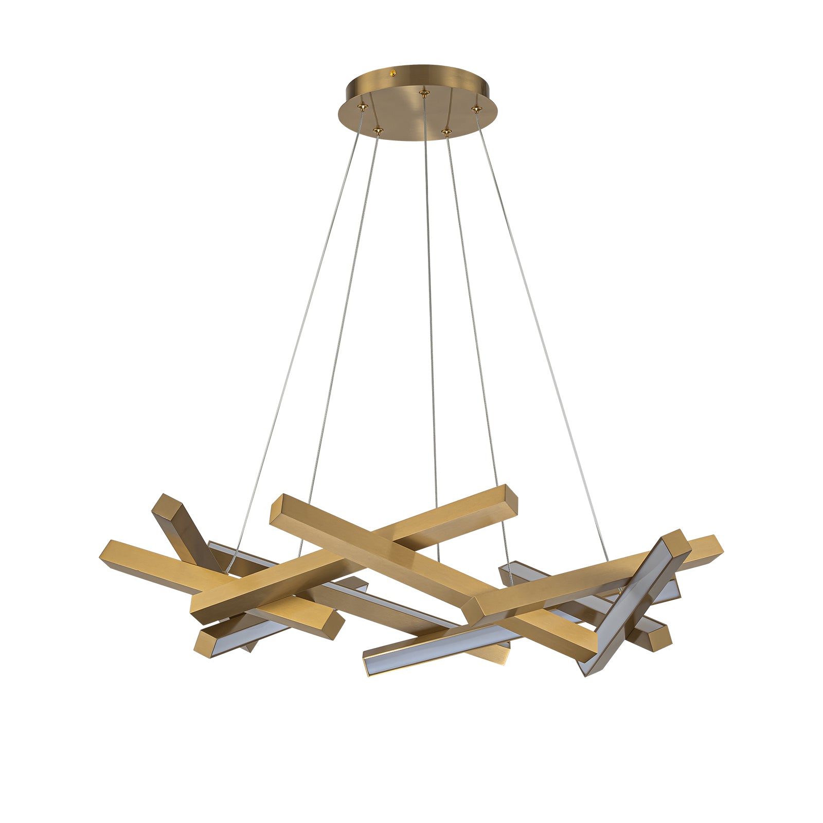 Glowlings 10-Light 30"Wide Modern Chaos Crossed Linear Integrated LED Chandelier