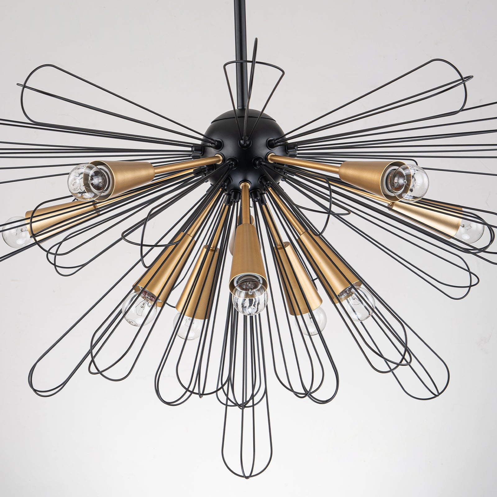 Glowlings 10-Light 34‘’Wide Modern Metal Dimmable Sputnik Sphere Chandelier