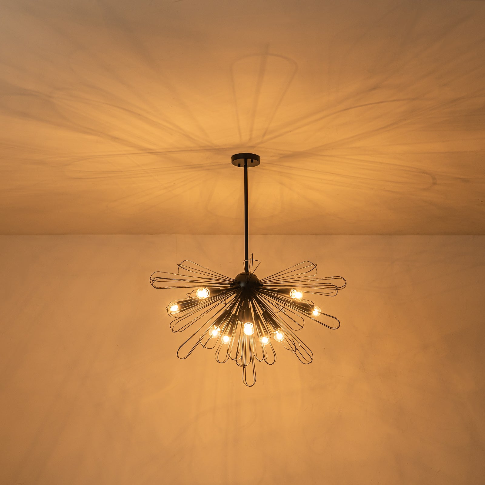 Glowlings 10-Light 34‘’Wide Modern Metal Dimmable Sputnik Sphere Chandelier