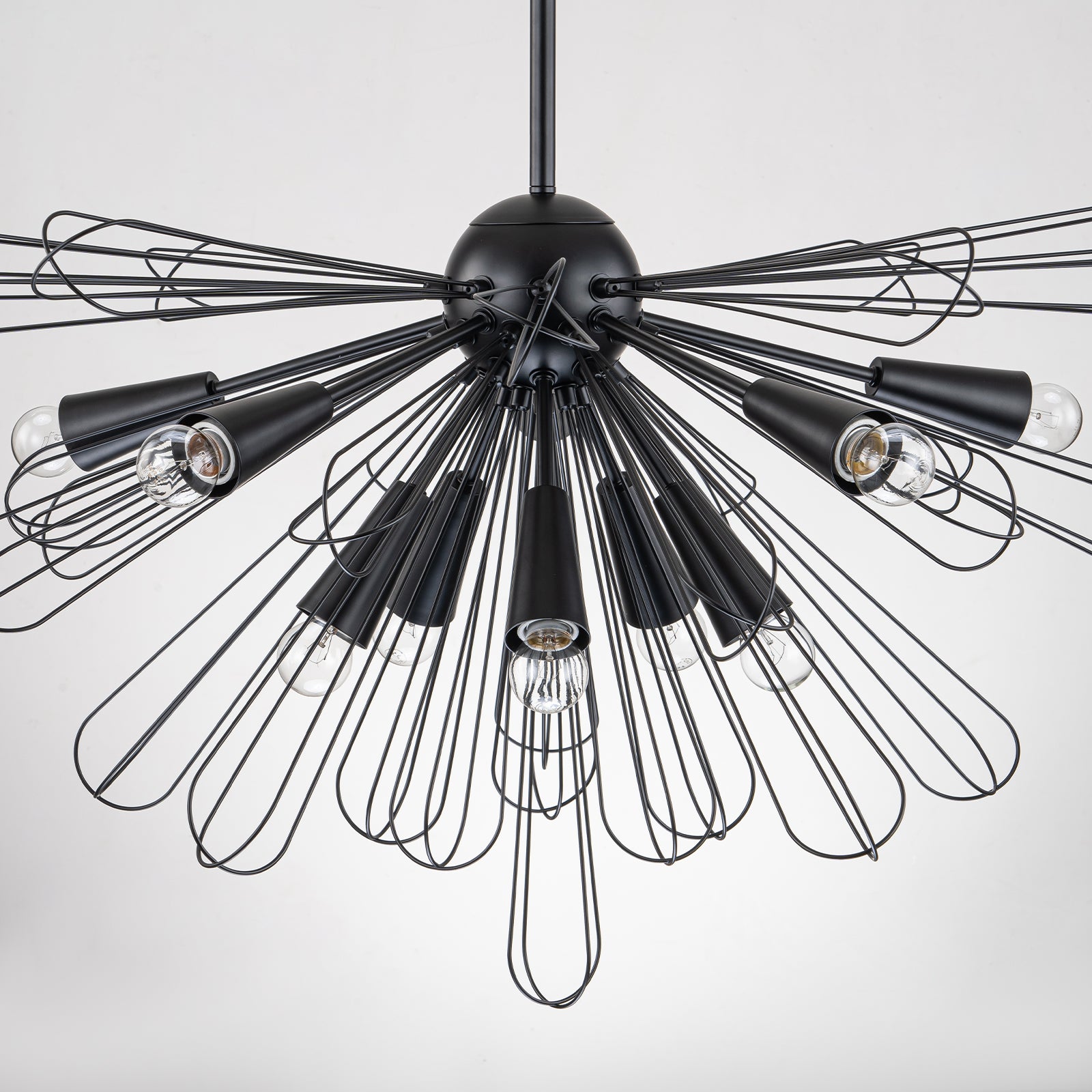 Glowlings 10-Light 34‘’Wide Modern Metal Dimmable Sputnik Sphere Chandelier