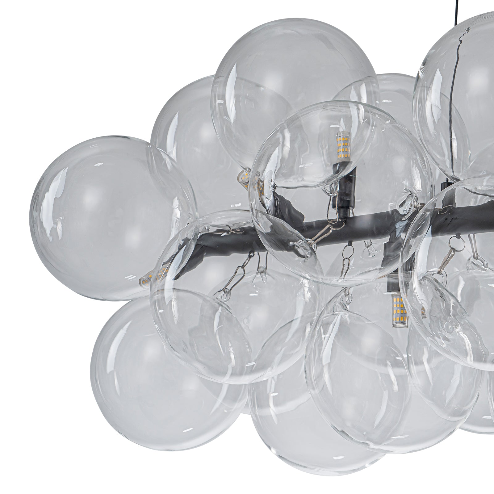 Glowlings 10-Light Modern 42"Wide Large Linear Clear Globe Glass Chandelier