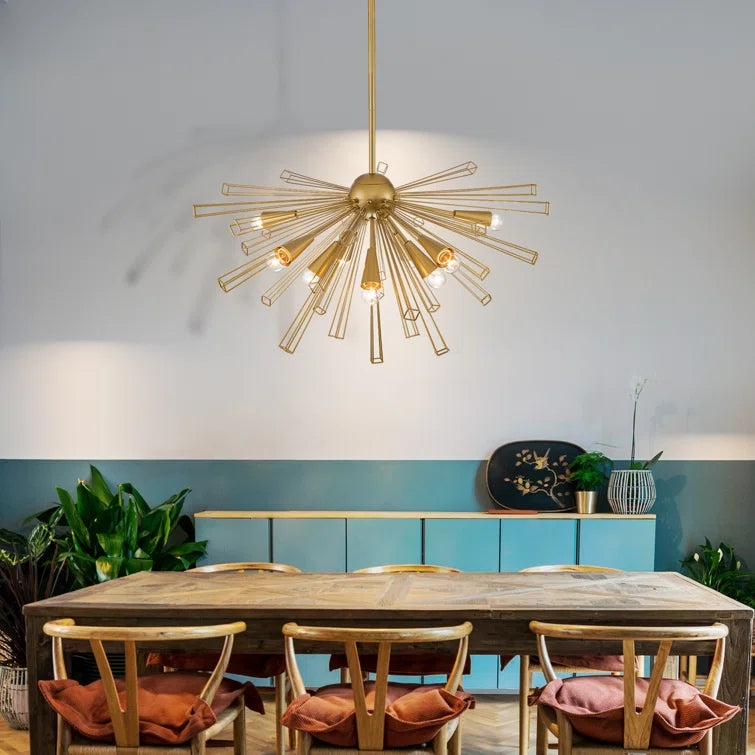 Glowlings 10-Light Modern Sunburst Sputnik Sphere Chandelier for Dining Room