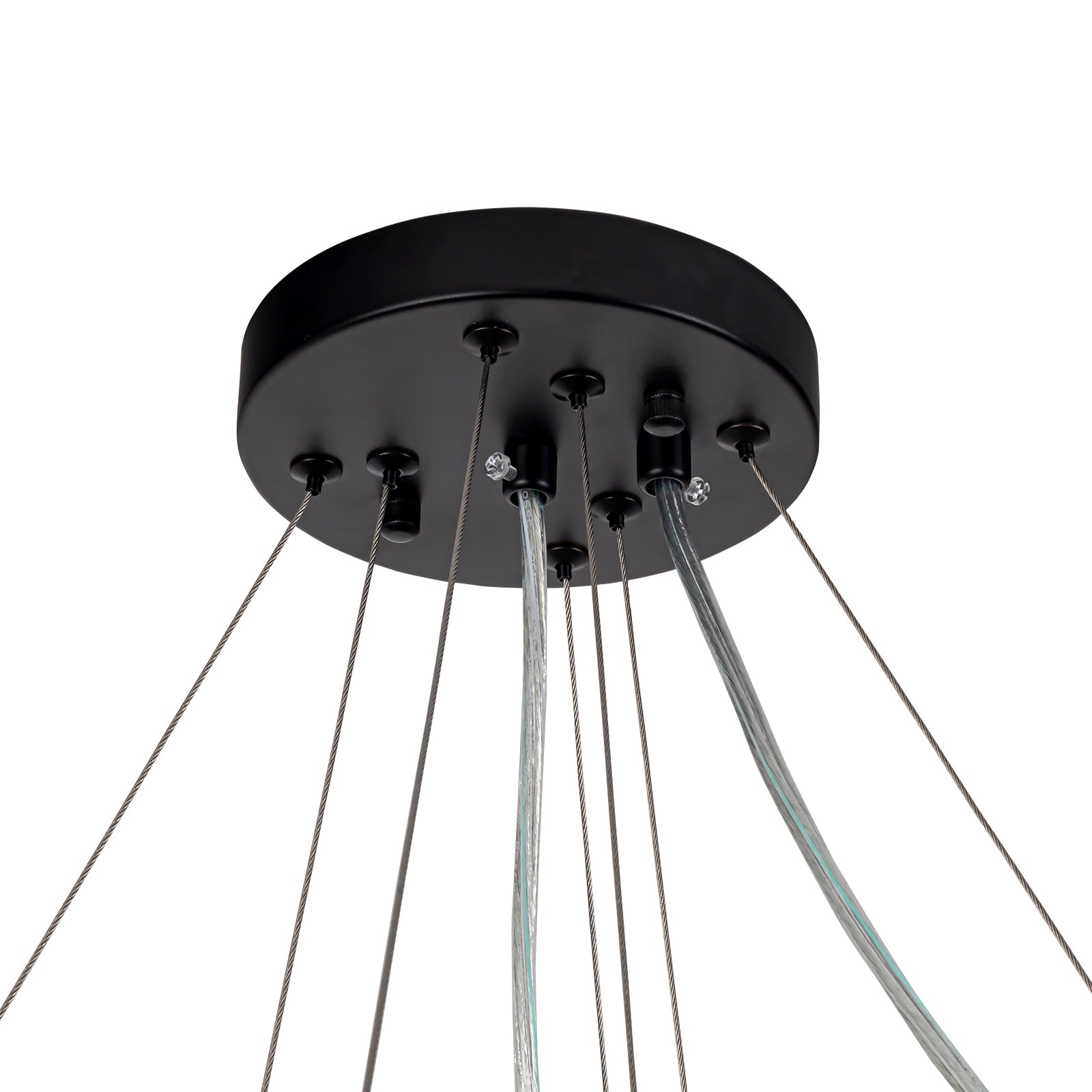 Glowlings 12-Light Modern 26“Wide Dimmable 2-Tier Round Crystal Chandelier