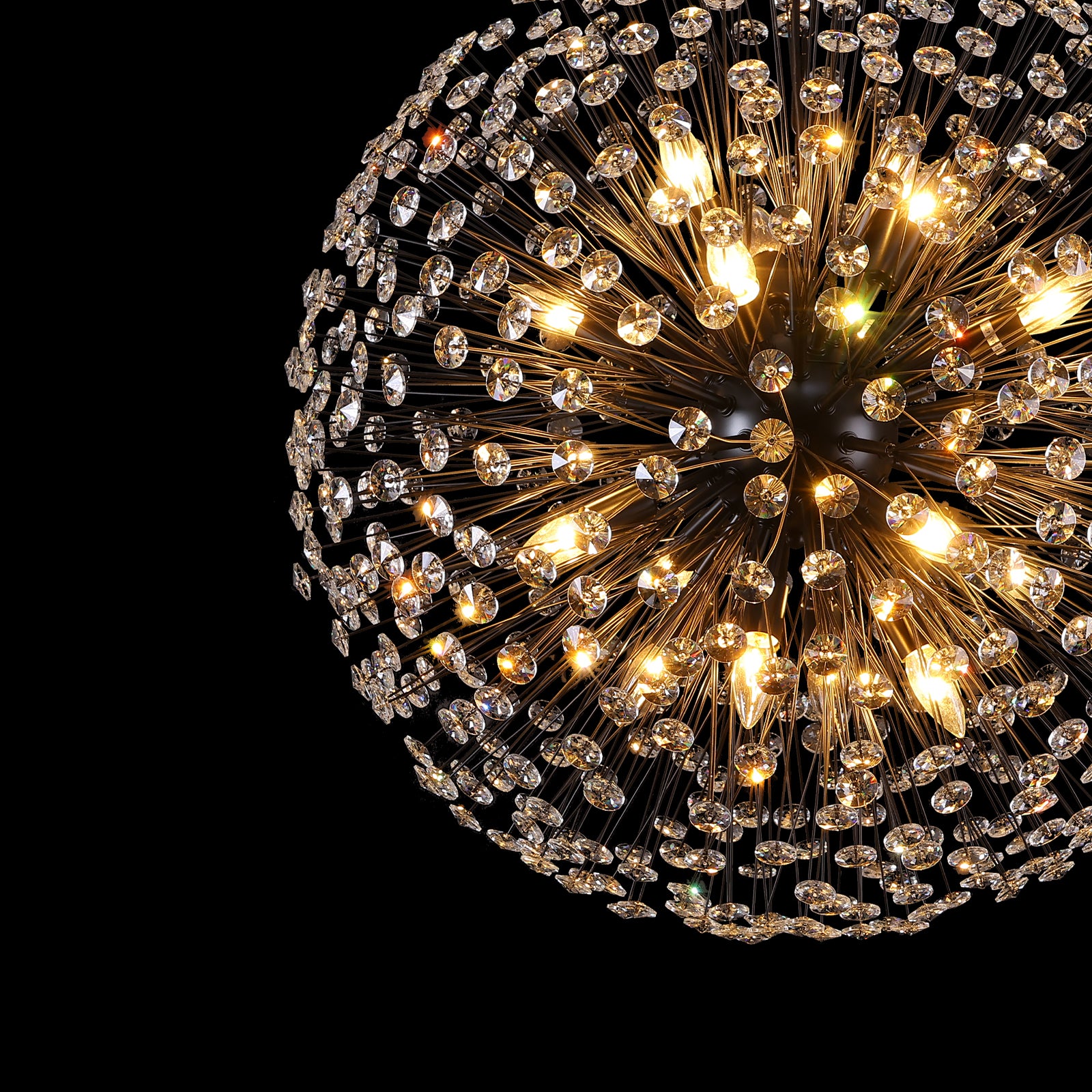 Glowlings 16-Light Modern 30"Wide Vintage Globe Sputnik Sphere Crystal Chandelier