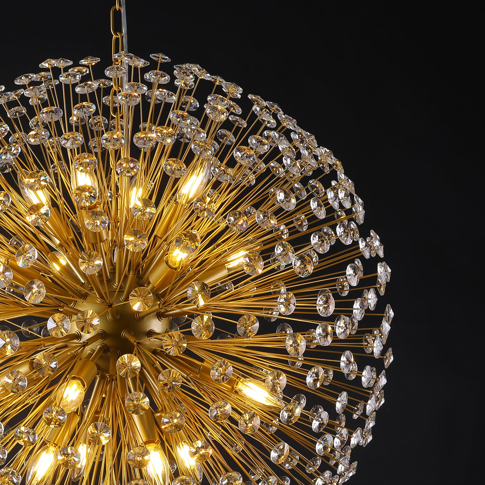 Glowlings 16-Light Modern 30"Wide Vintage Globe Sputnik Sphere Crystal Chandelier