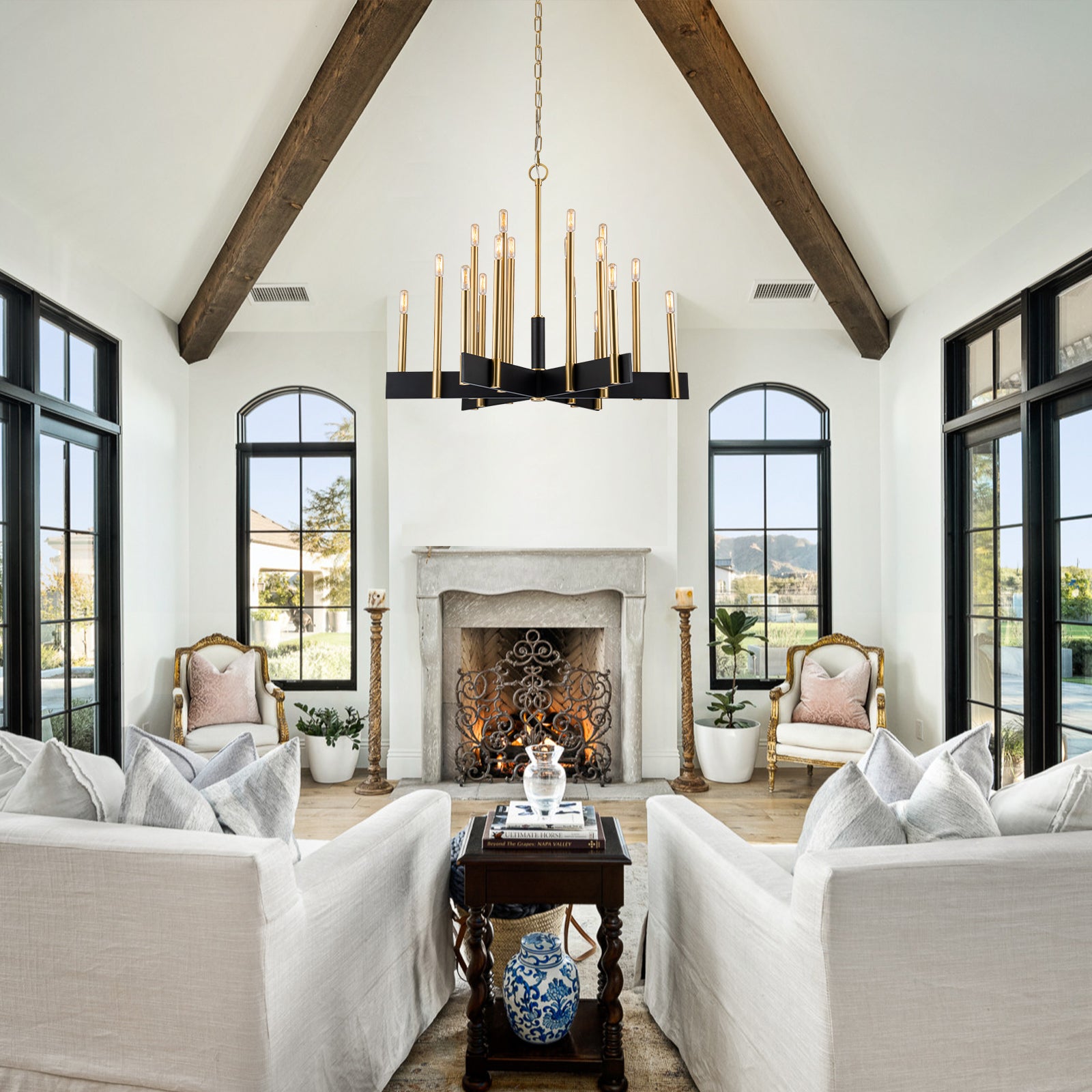 Brass sales candelabra chandelier