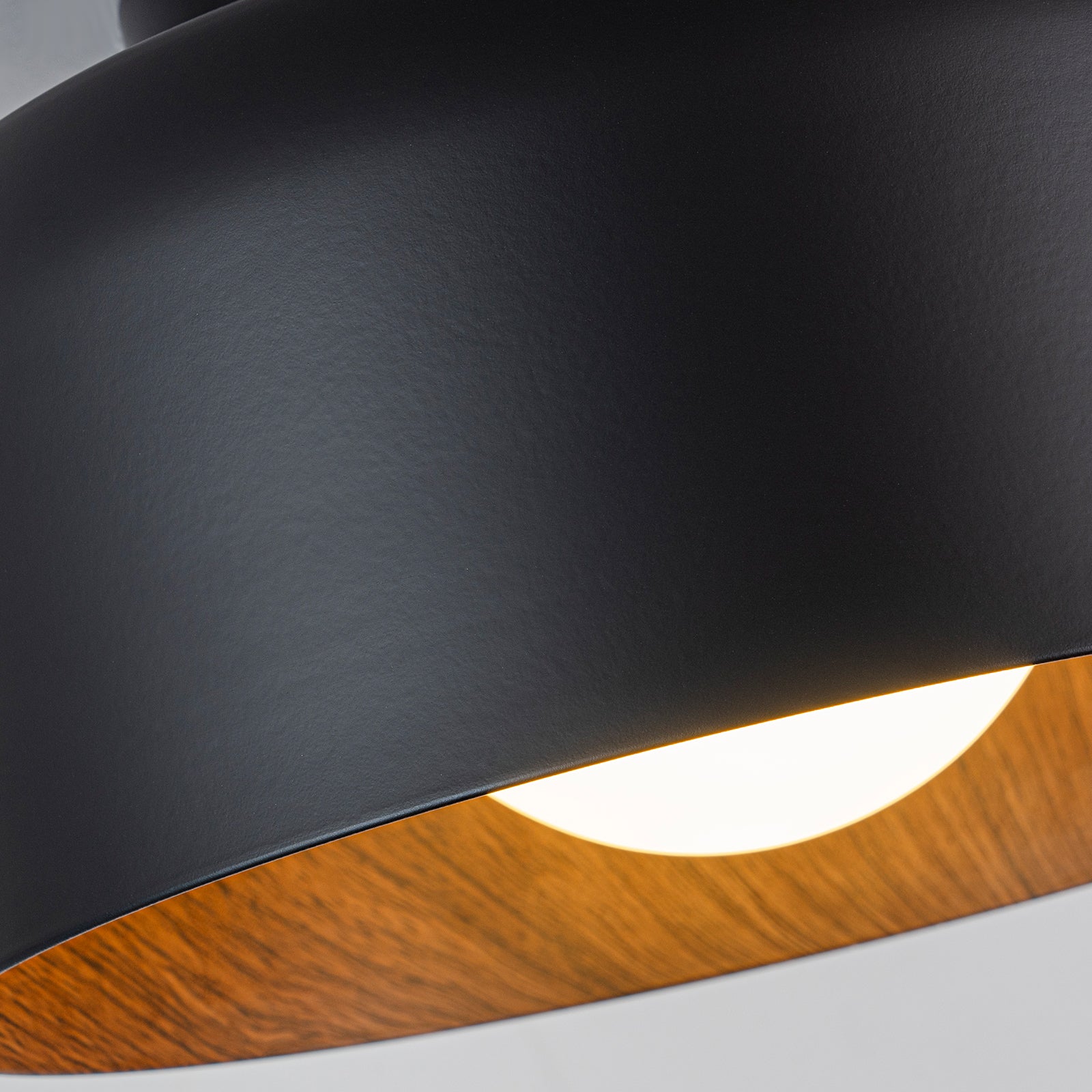 Glowlings 1-Light Modern Black Walnut Wood Opal Glass Mini Flush Mount Ceiling Light
