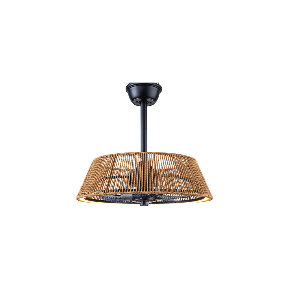 Glowlings 1-Light Boho Rattan Cone LED Ceiling Fan with Light 6-Speed